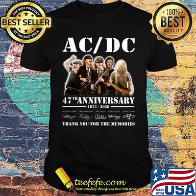 Acdc band 47th anniversary 1973 2020 thank you for the memories signatures shirt