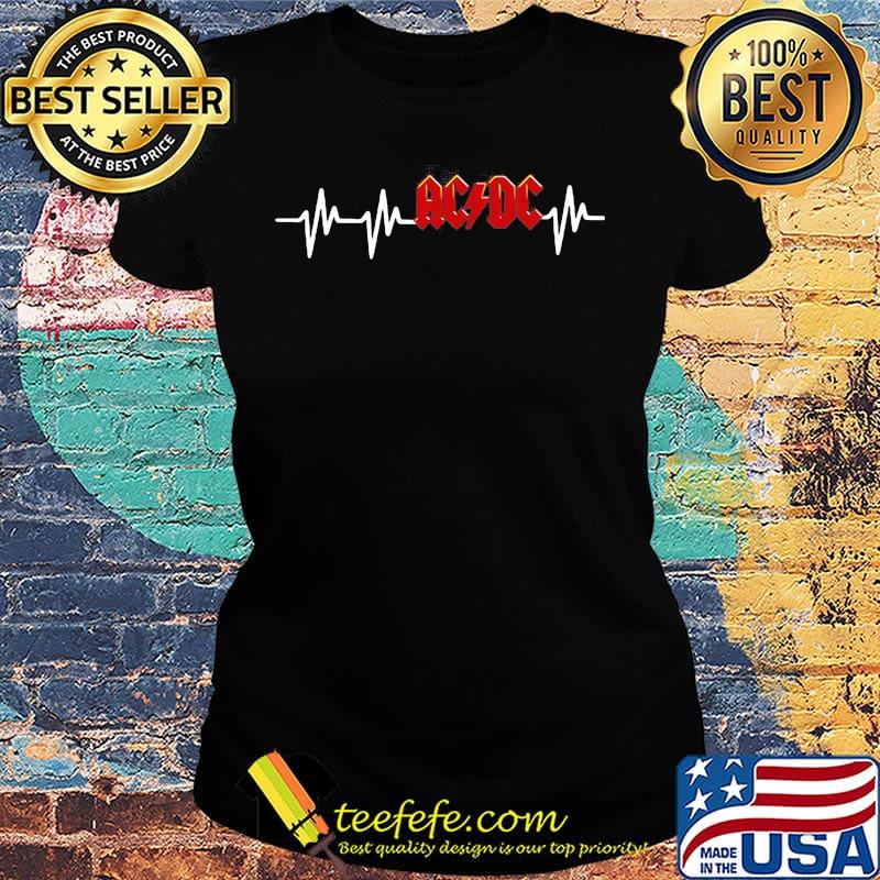 Acdc band logo heartbeat s Ladies tee Acdc band logo heartbeat s Ladies tee