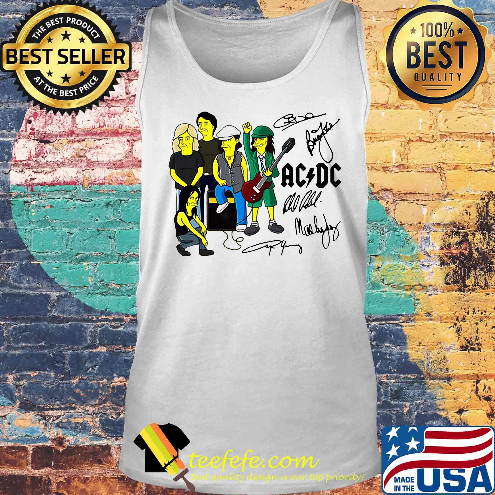 Acdc band members cartoon signatures s Tank top Acdc band members cartoon signatures s Tank top