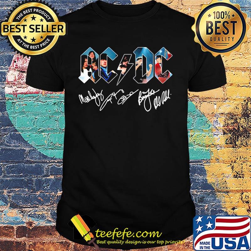 Acdc band members signatures black shirt