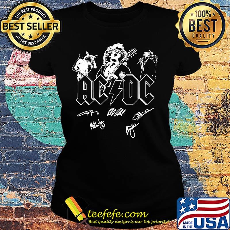 Acdc band members signatures guitar s Ladies tee Acdc band members signatures guitar s Ladies tee