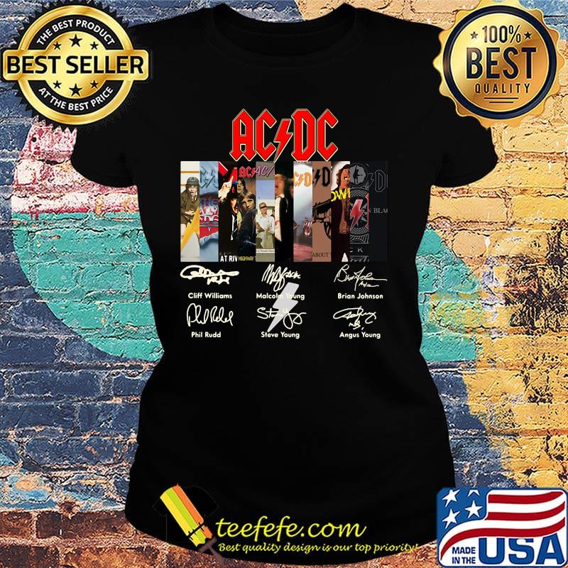 Acdc band members signatures s Ladies tee Acdc band members signatures s Ladies tee