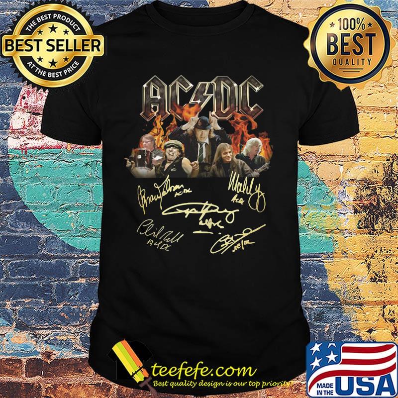 Acdc band members signatures shirt