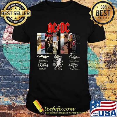 Acdc band members signatures shirt