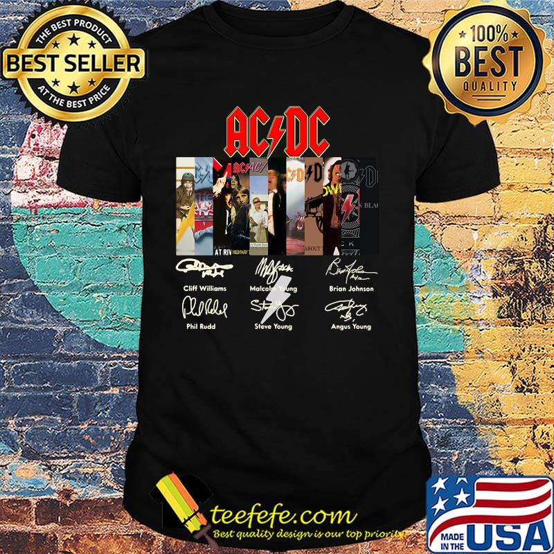 Acdc band members signatures shirt