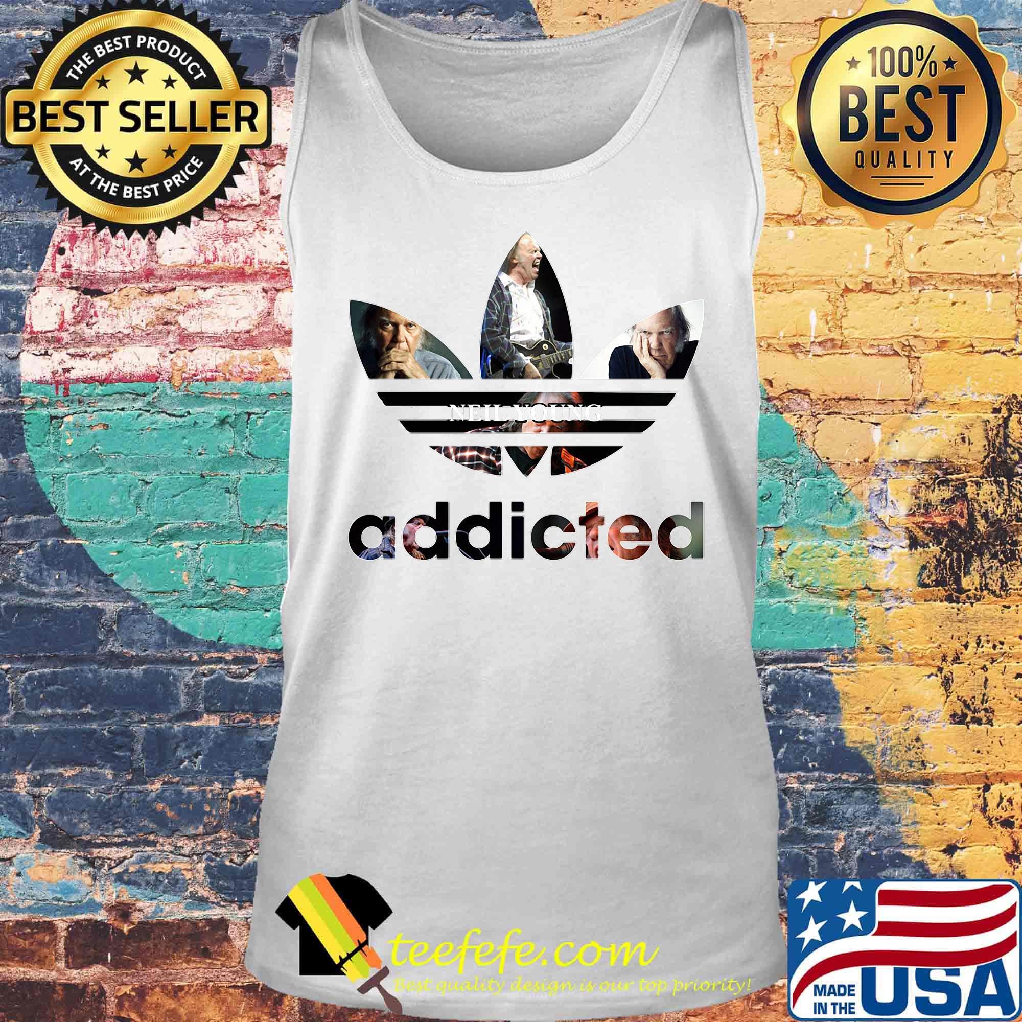 Addicted neil young adidas logo s Tank top Addicted neil young adidas logo s Tank top