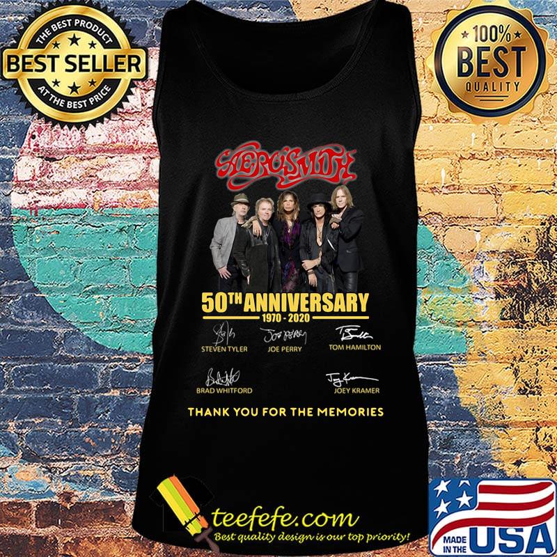 Aero swith 50th anniversary 1970-2020 thank you for the memories signature s Tank top Aero swith 50th anniversary 1970-2020 thank you for the memories signature s Tank top