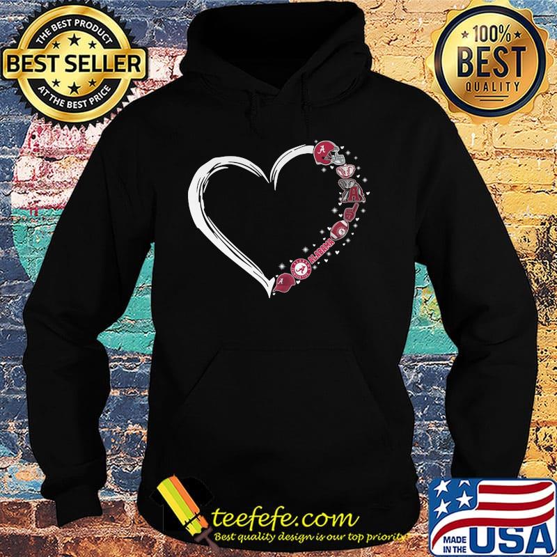 Alabama crimson tide football hearts s Hoodie Alabama crimson tide football hearts s Hoodie