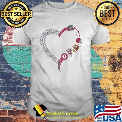 Alabama crimson tide football logo heart shirt