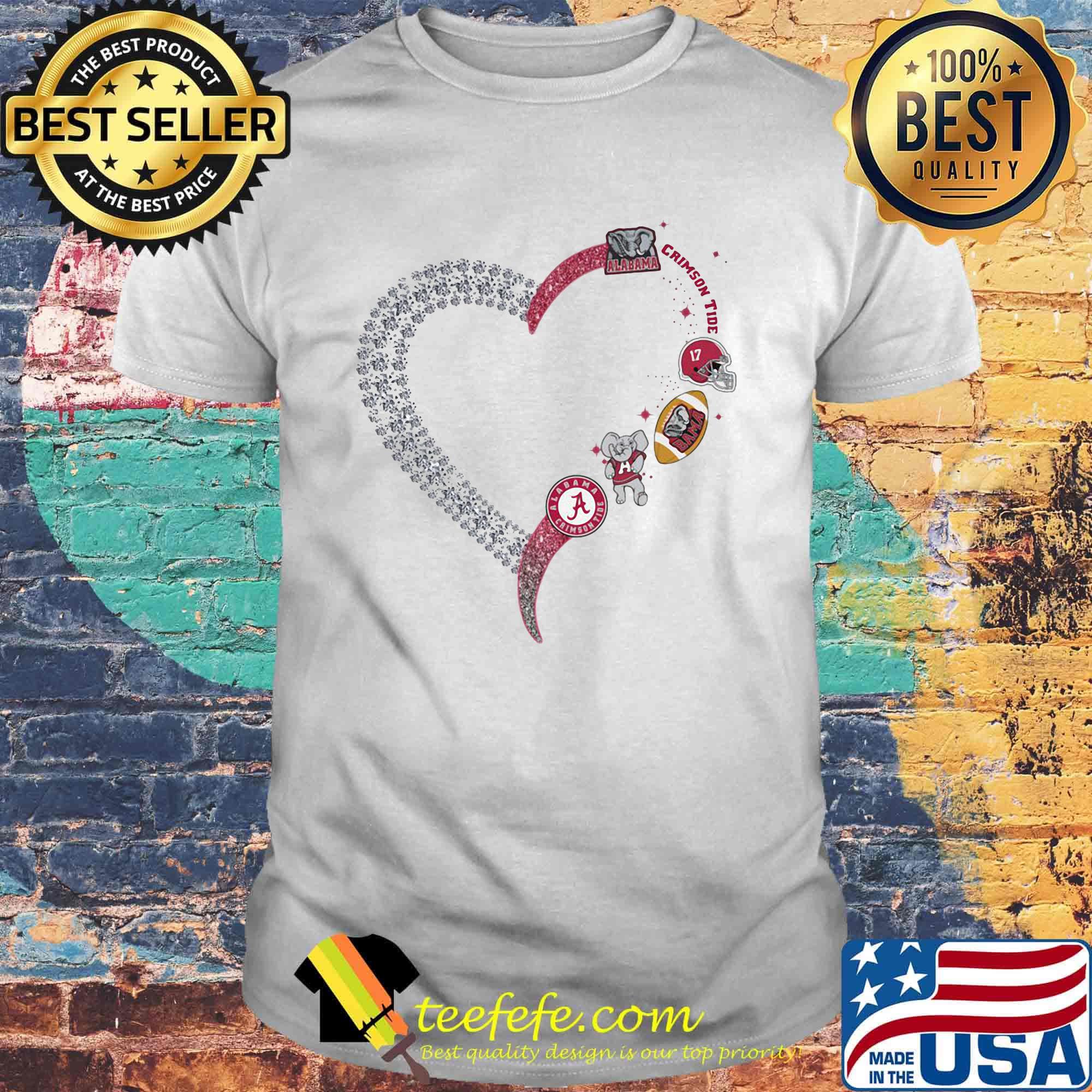 Alabama crimson tide football logo heart shirt Alabama crimson tide football logo heart shirt