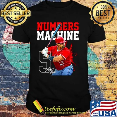 Albert pyles 5 numbers machine baseball player shirt