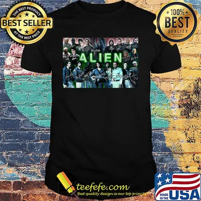 Alien movie characters signatures shirt