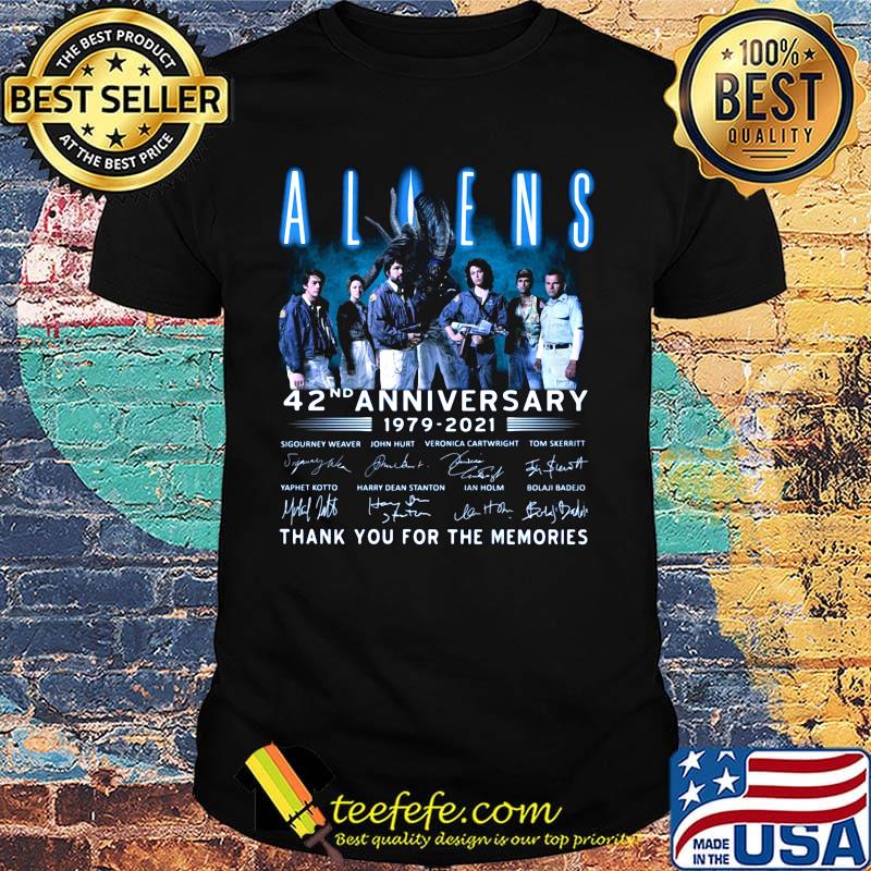 Aliens 42nd anniversary 1979 2020 thank you for the memories signatures shirt