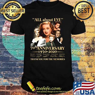All about eve 70th anniversary 1950 2020 thank you for the memories signatures shirt