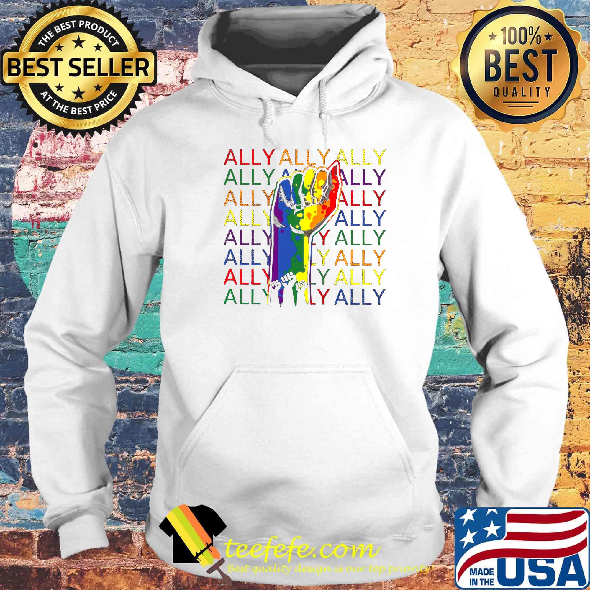 Ally black lives matter hand color LGBT s Hoodie Ally black lives matter hand color LGBT s Hoodie