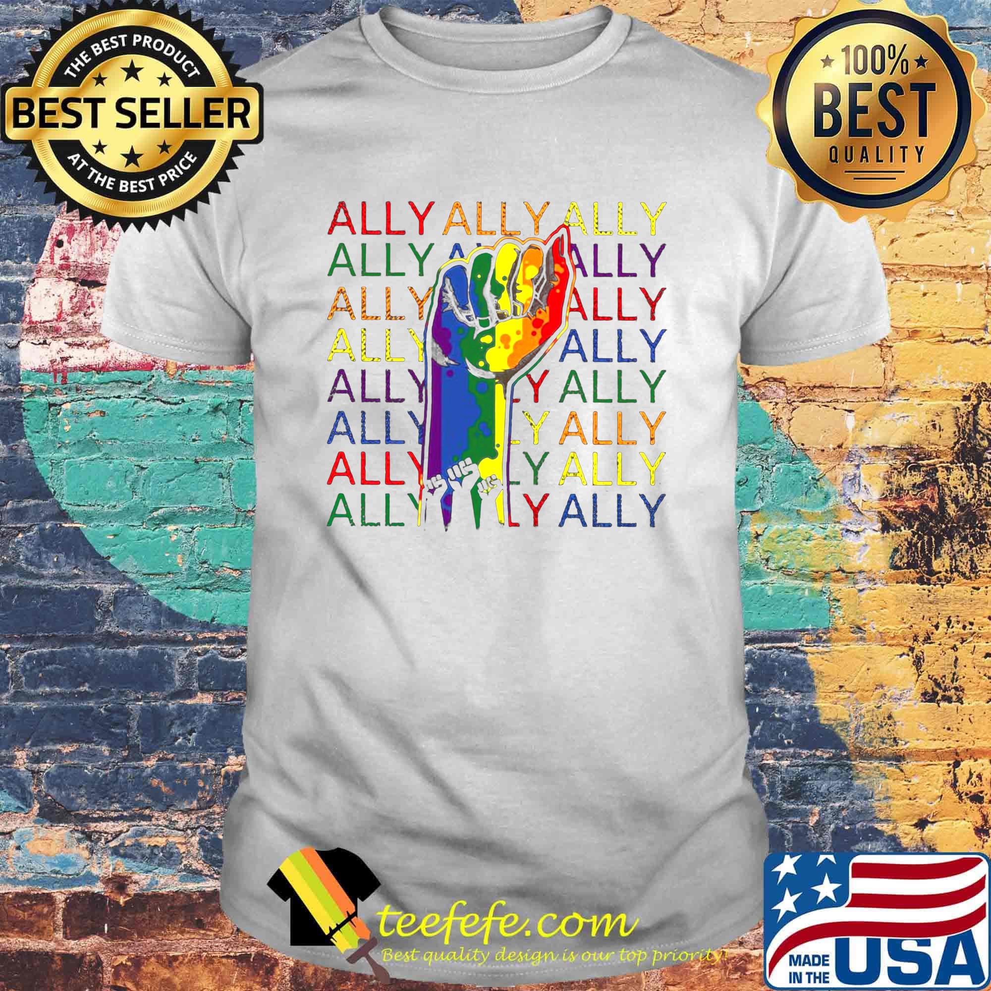 Ally black lives matter hand color LGBT shirt