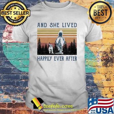 And She Lived Happily Ever After Dog Horse Girl Vintage Retro Shirt