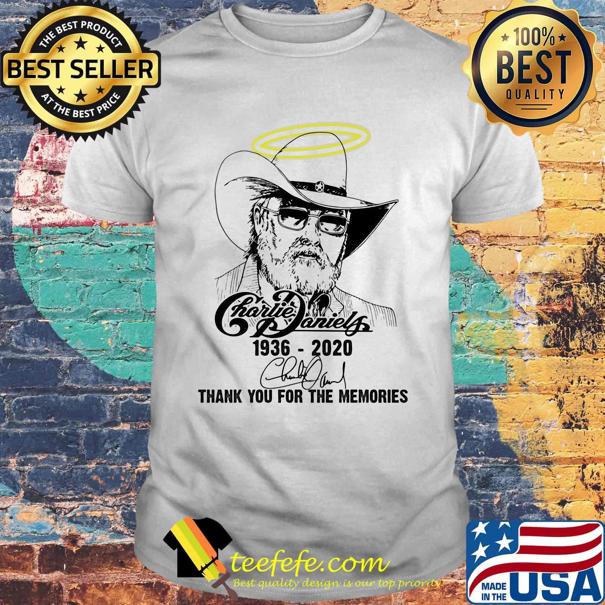 Angel charlie daniels 1936 2020 thank you for the memories signature shirt