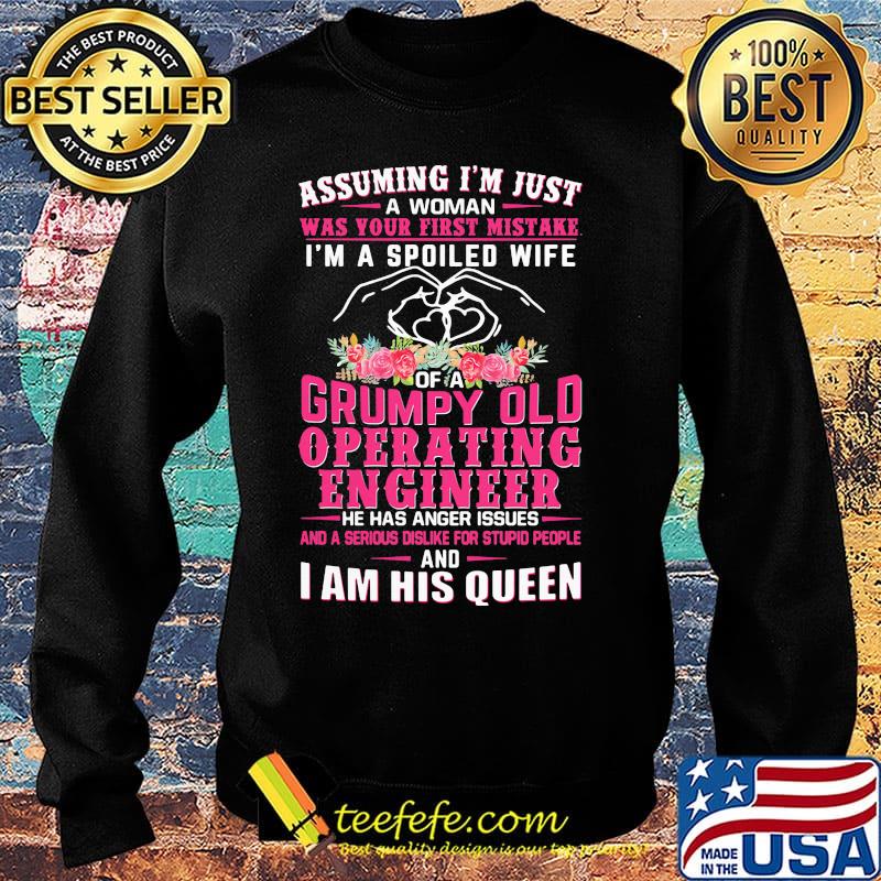Assuming I'm just an old lady was your first mistake I'm a spoiled wife of a he has anger issues and I am his queen s Sweater Assuming I'm just an old lady was your first mistake I'm a spoiled wife of a he has anger issues and I am his queen s Sweater