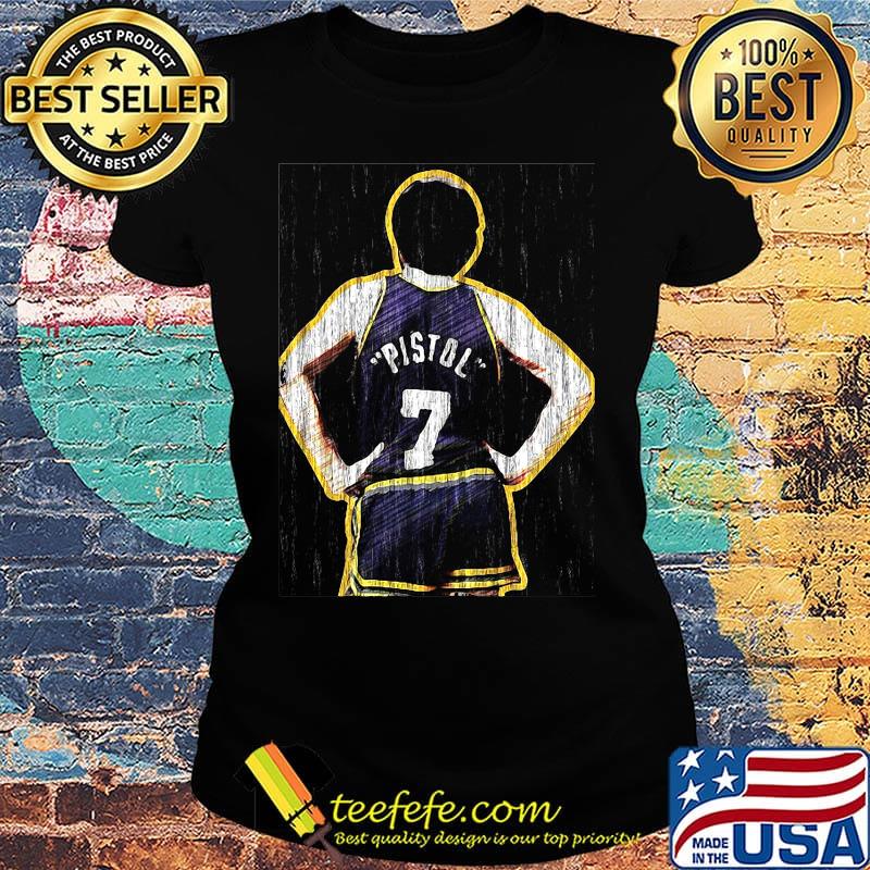 Atlanta hawks pete maravich throwback adidas pistol s Ladies tee Atlanta hawks pete maravich throwback adidas pistol s Ladies tee