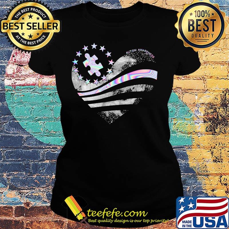 Autism awareness hologram heart Diamond Shirt Ladies tee Autism awareness hologram heart Diamond Shirt Ladies tee