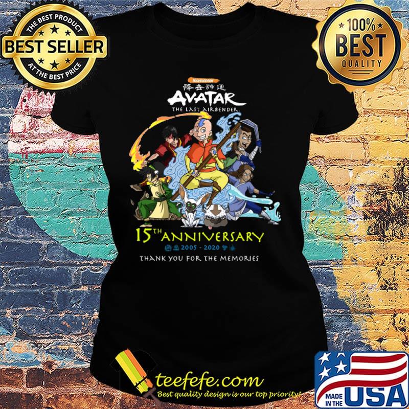 Avatar the last airbender 15th anniversary 2005-2020 thank you for the memories s Ladies tee Avatar the last airbender 15th anniversary 2005-2020 thank you for the memories s Ladies tee