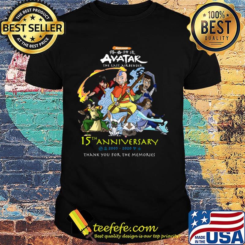 Avatar the last airbender 15th anniversary 2005-2020 thank you for the memories shirt Avatar the last airbender 15th anniversary 2005-2020 thank you for the memories shirt