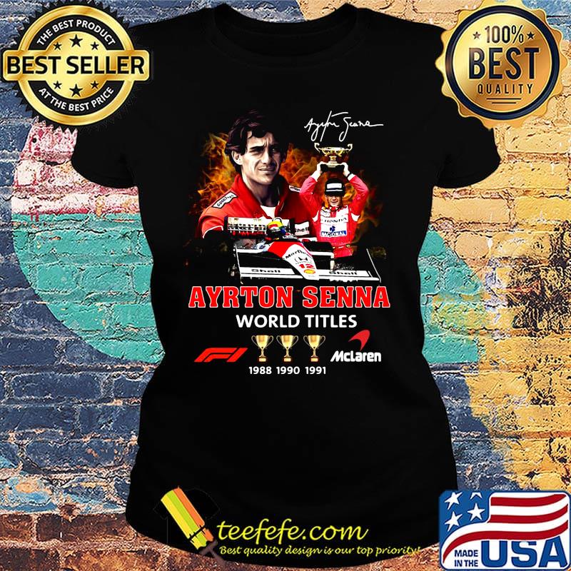 Ayrton senna racing world titles champions signature s Ladies tee Ayrton senna racing world titles champions signature s Ladies tee