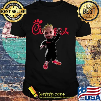 Baby groot chick-fil-a logo shirt