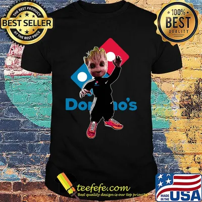 Baby groot domino's logo shirt