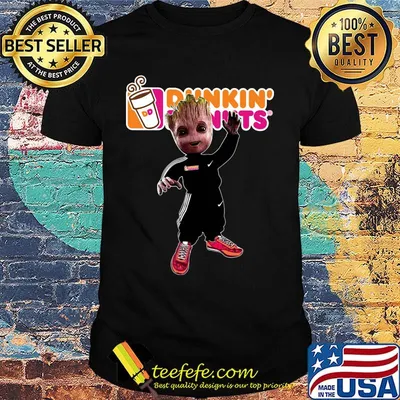 Baby groot dunkin donuts logo shirt