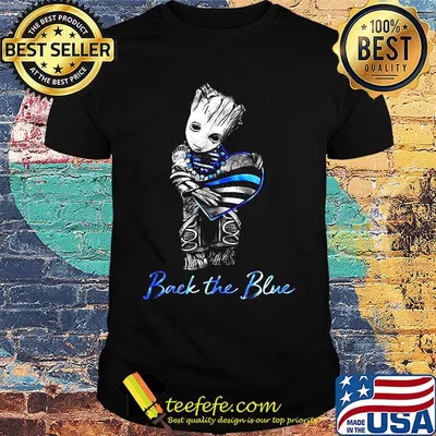 Baby groot hug heart back the blue american flag happy independence day shirt