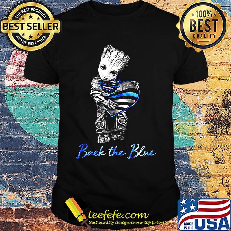 Baby groot hug heart back the blue american flag happy independence day shirt Baby groot hug heart back the blue american flag happy independence day shirt