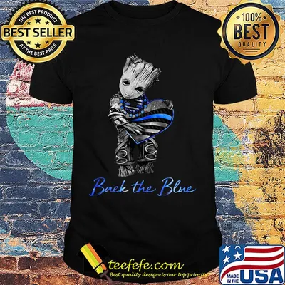 Baby groot hug heart back the blue american flag independence day shirt