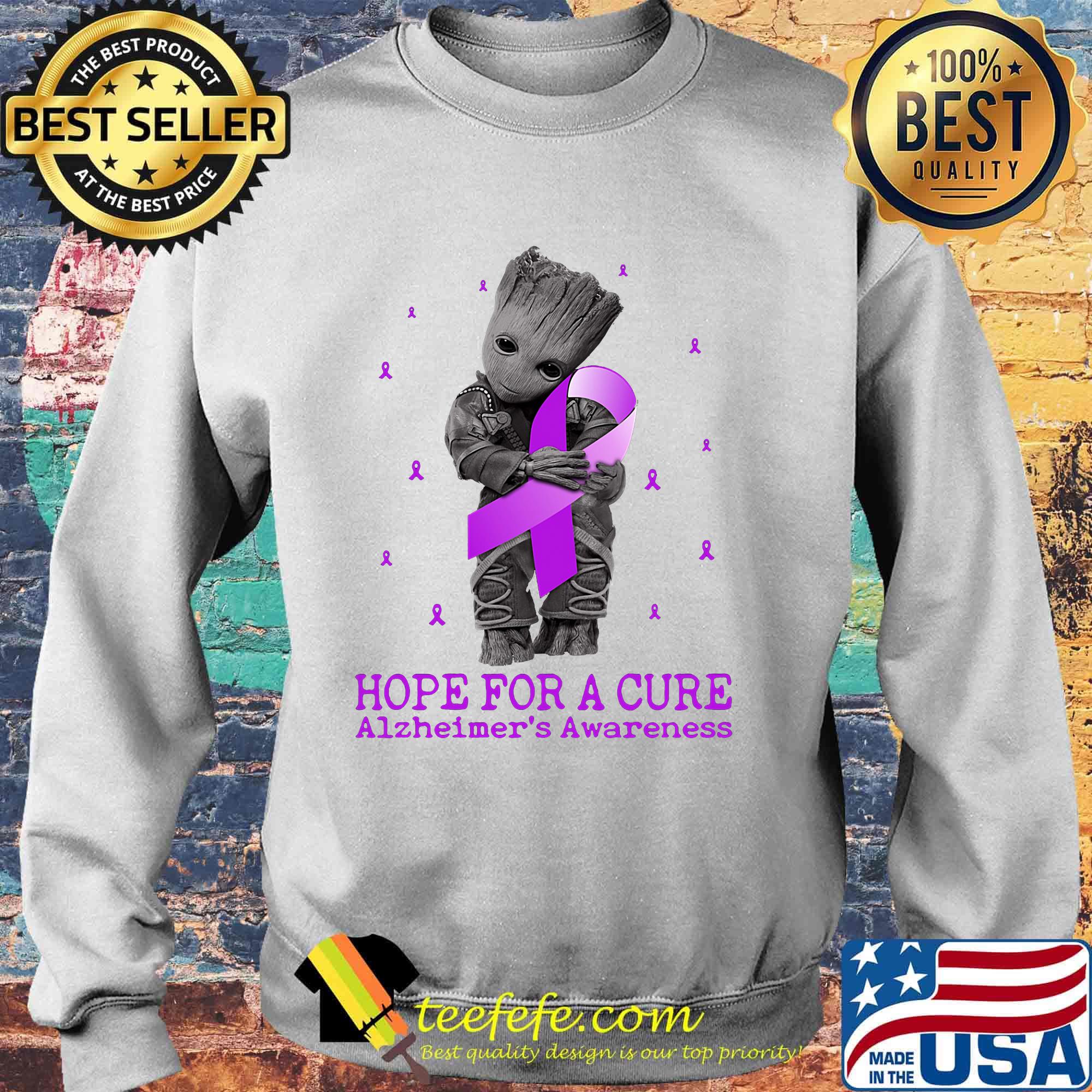 Baby groot hug hope for a cure alzheimer awareness s Sweater Baby groot hug hope for a cure alzheimer awareness s Sweater