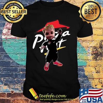 Baby groot pizza hut logo shirt