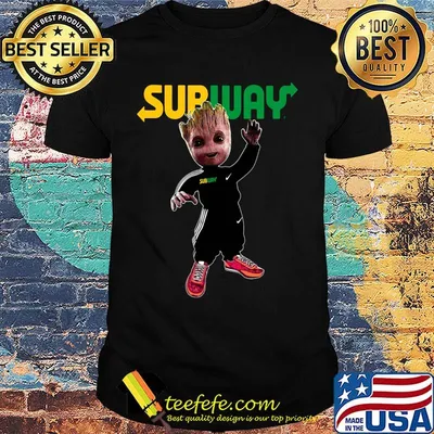 Baby groot subway logo shirt