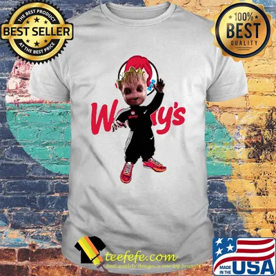 Baby groot wendy's logo shirt