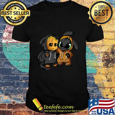 Baby Toothless and baby groot shirt