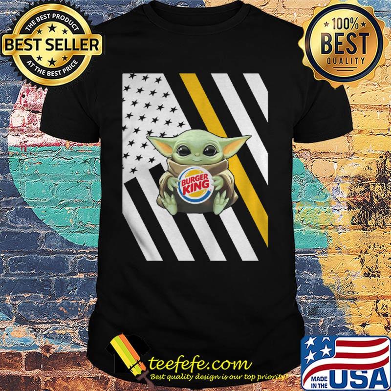 Baby Yoda hug burger king American flag shirt