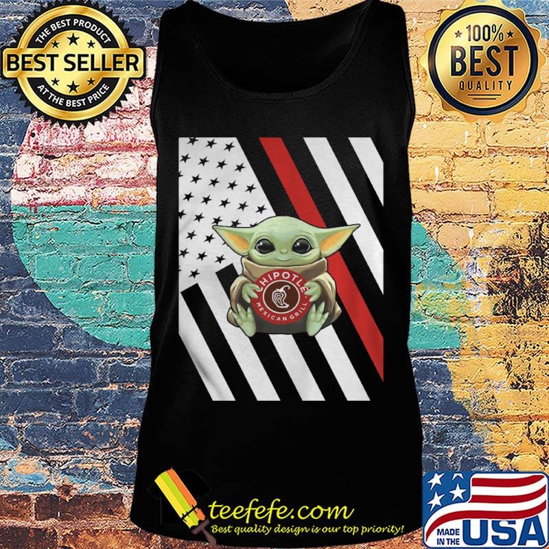 Baby Yoda hug Chipotle American flag s Tank top Baby Yoda hug Chipotle American flag s Tank top