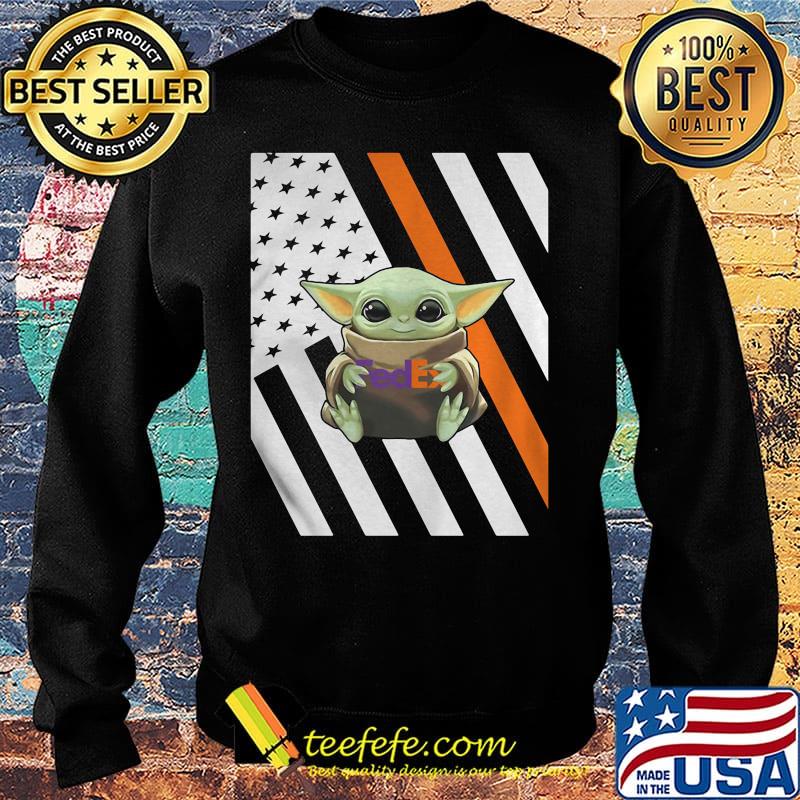 Baby yoda hug fedex logo american flag independence day s Sweater Baby yoda hug fedex logo american flag independence day s Sweater