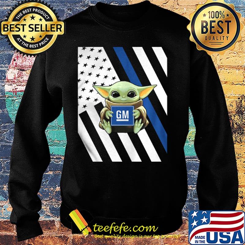 Baby Yoda hug general motors American flag s Sweater Baby Yoda hug general motors American flag s Sweater