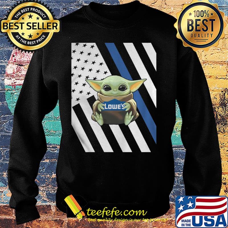 Baby Yoda hug Lowes American flag s Sweater Baby Yoda hug Lowes American flag s Sweater