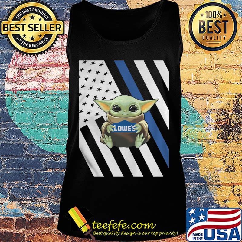 Baby Yoda hug Lowes American flag s Tank top Baby Yoda hug Lowes American flag s Tank top
