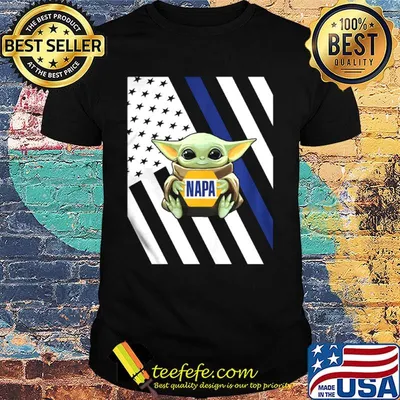 Baby Yoda hug Napa American flag shirt