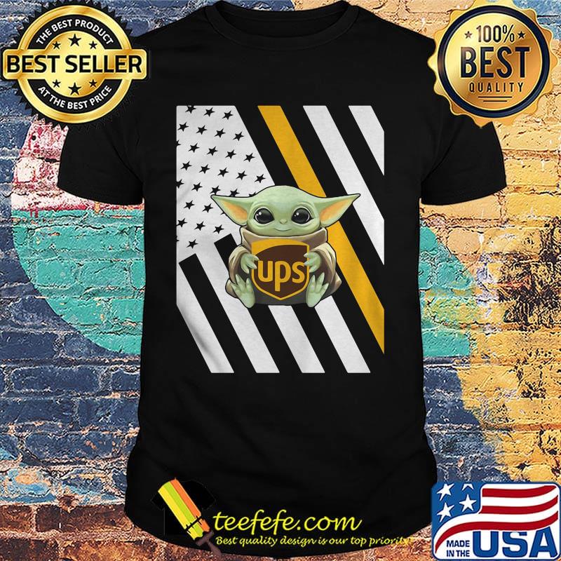 Baby yoda hug ups logo american flag independence day shirt Baby yoda hug ups logo american flag independence day shirt