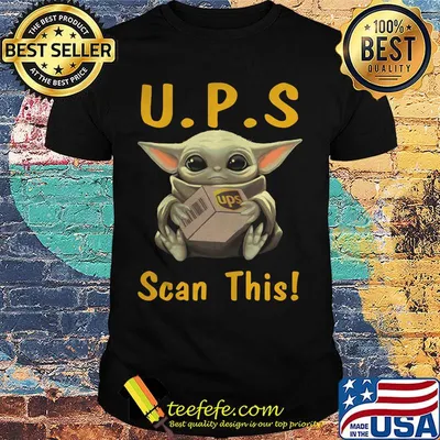 Baby Yoda hug Ups scan this shirt