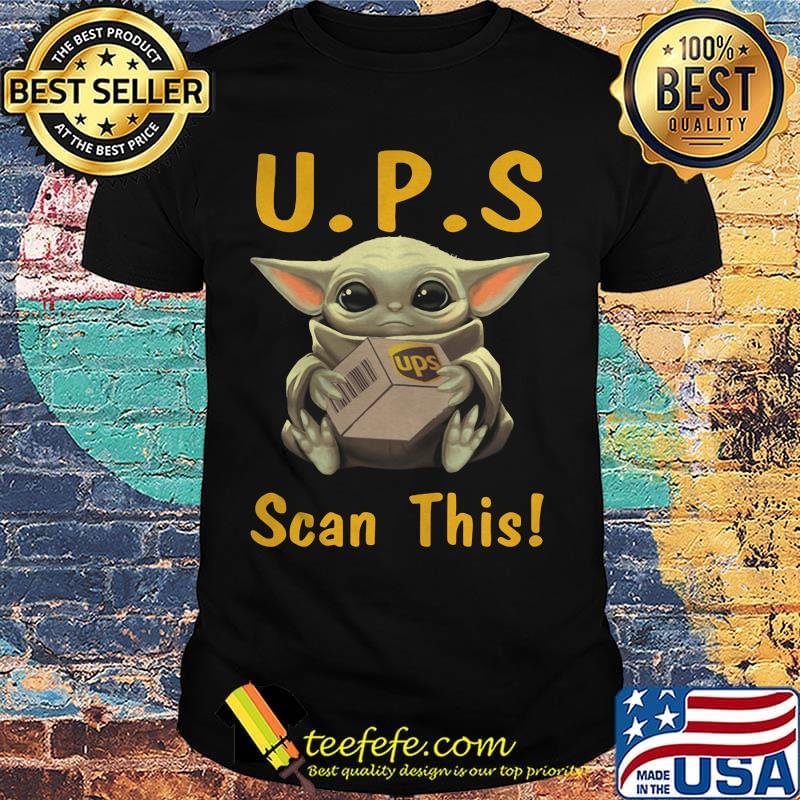 Baby Yoda hug Ups scan this shirt