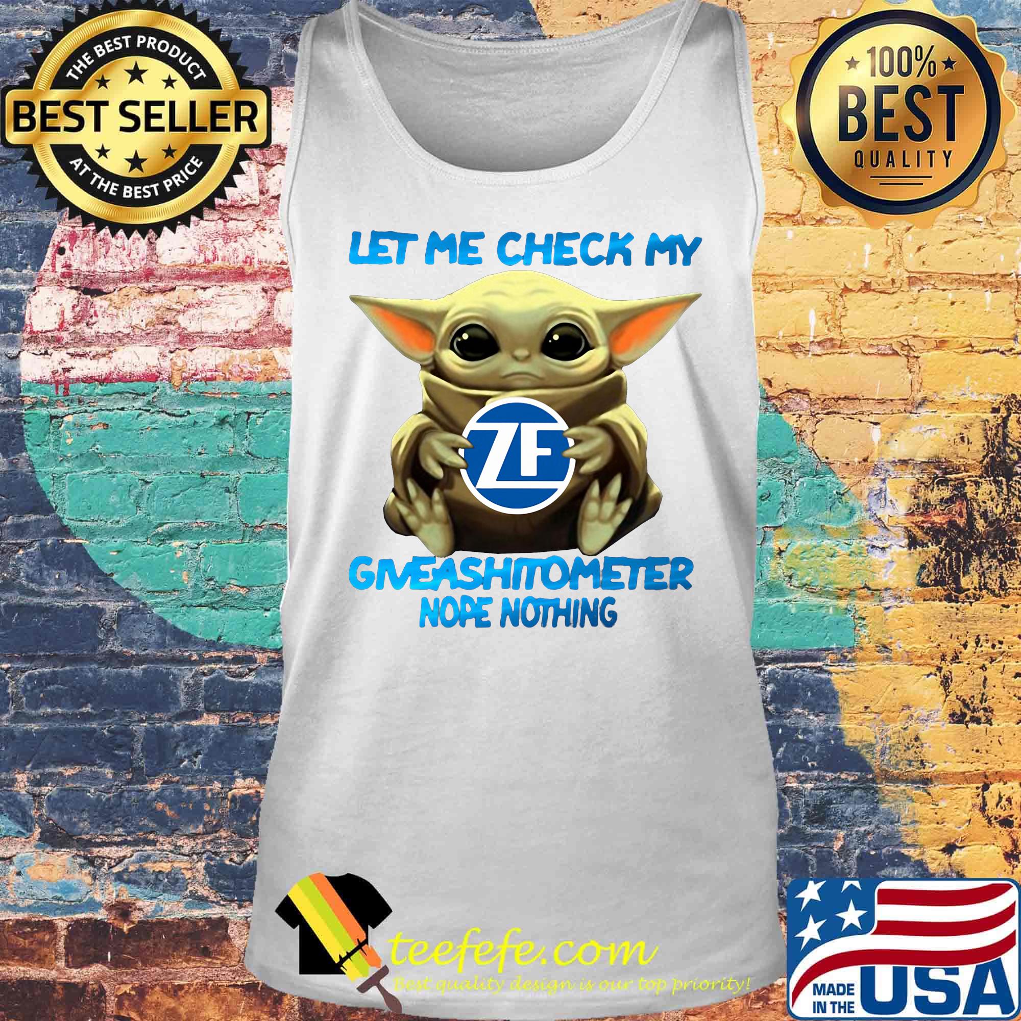 Baby yoda hug zf let me check my giveashitometer nope nothing s Tank top Baby yoda hug zf let me check my giveashitometer nope nothing s Tank top
